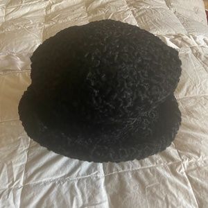 BLACK TIBETAN LAMB FAUX HAT BY XO